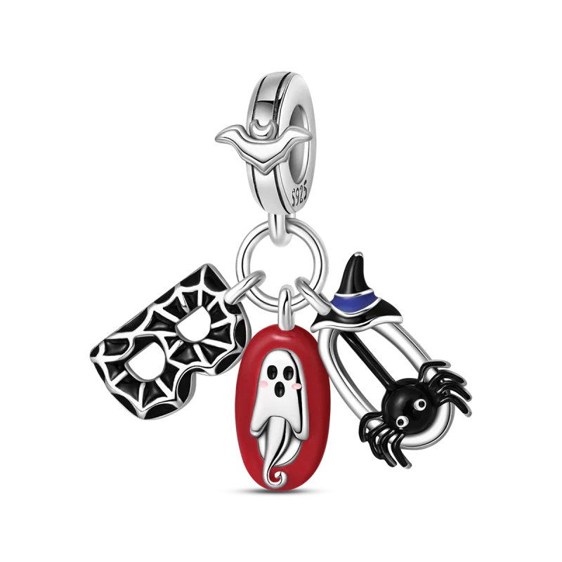 Halloween Ghost Spider Web Multicolor Witch Hat Dangle Charms Fit Original 925 Charms Bracelet Beads Joy Jewelry Gifts for Women