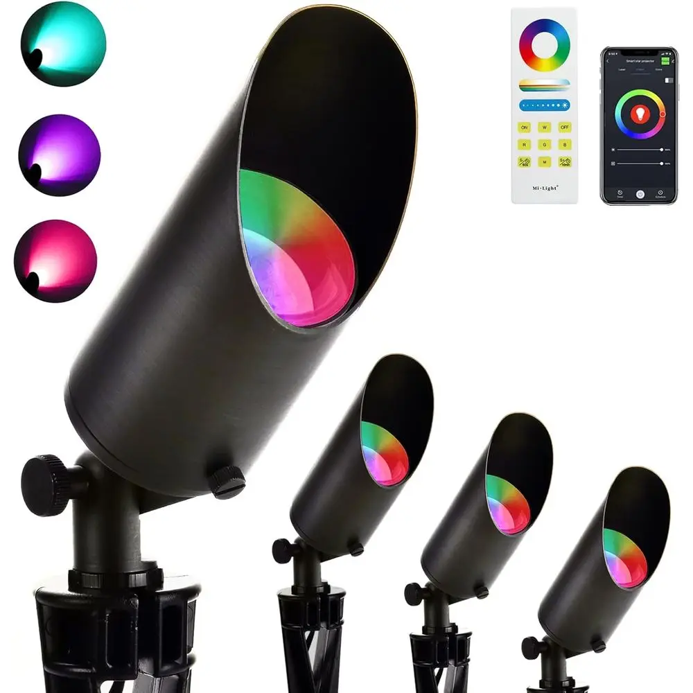 

Adjustable 12V IP65 Waterproof Aluminum RGB Landscape Lights with Remote Control for Outdoor Garden, Patio, and Lawn Decor