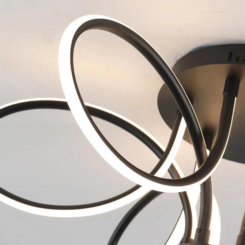 MDWELL New Remote Controller Modern Led Ceiling Lights For Living Room Bedroom Dimmable Ceiling Lamp Fixtures Chrome/Black