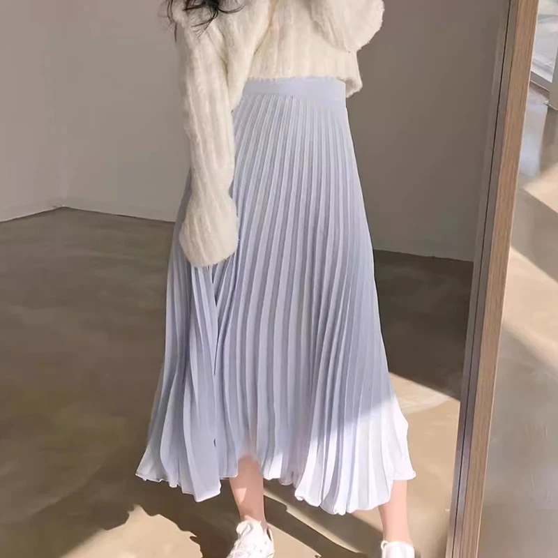 

Шикарная юбка миди А-силуэта с высокой талией, однотонная, весенняя, с омолаживающим эффектом, длинная, для девочек, для повседневной носки, из других материалов