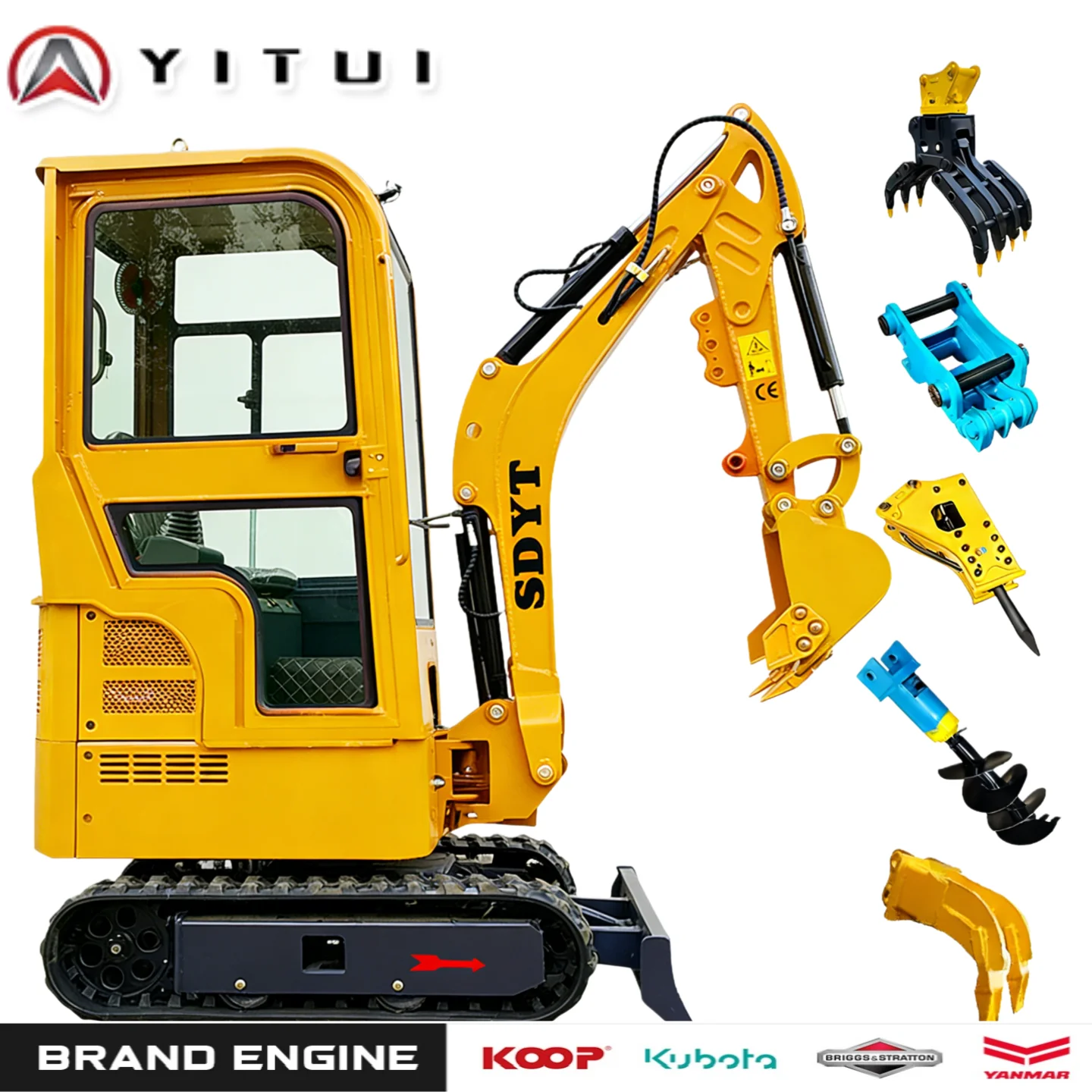 

Portable Mini Excavator Hydraulic Digger 1.5 Ton - Lightweight for Small Construction Farm Garden Landscaping Customized
