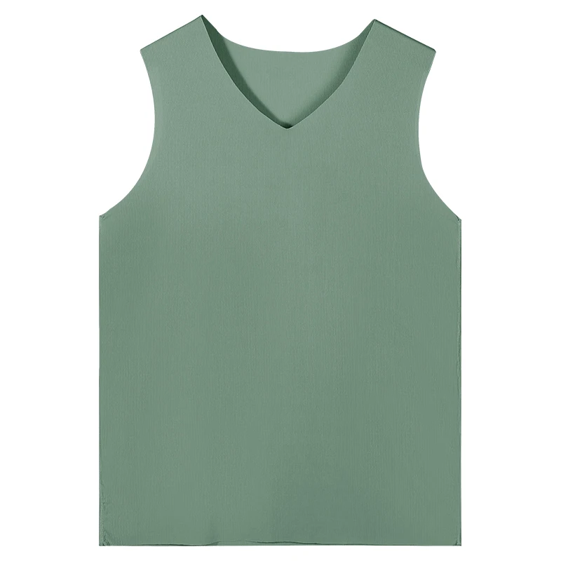 Ice Silk Seamless Vest for Men, Summer Thin Style, Solid Color Sports Undershirt, Quick-Dry Fitness Tank Top