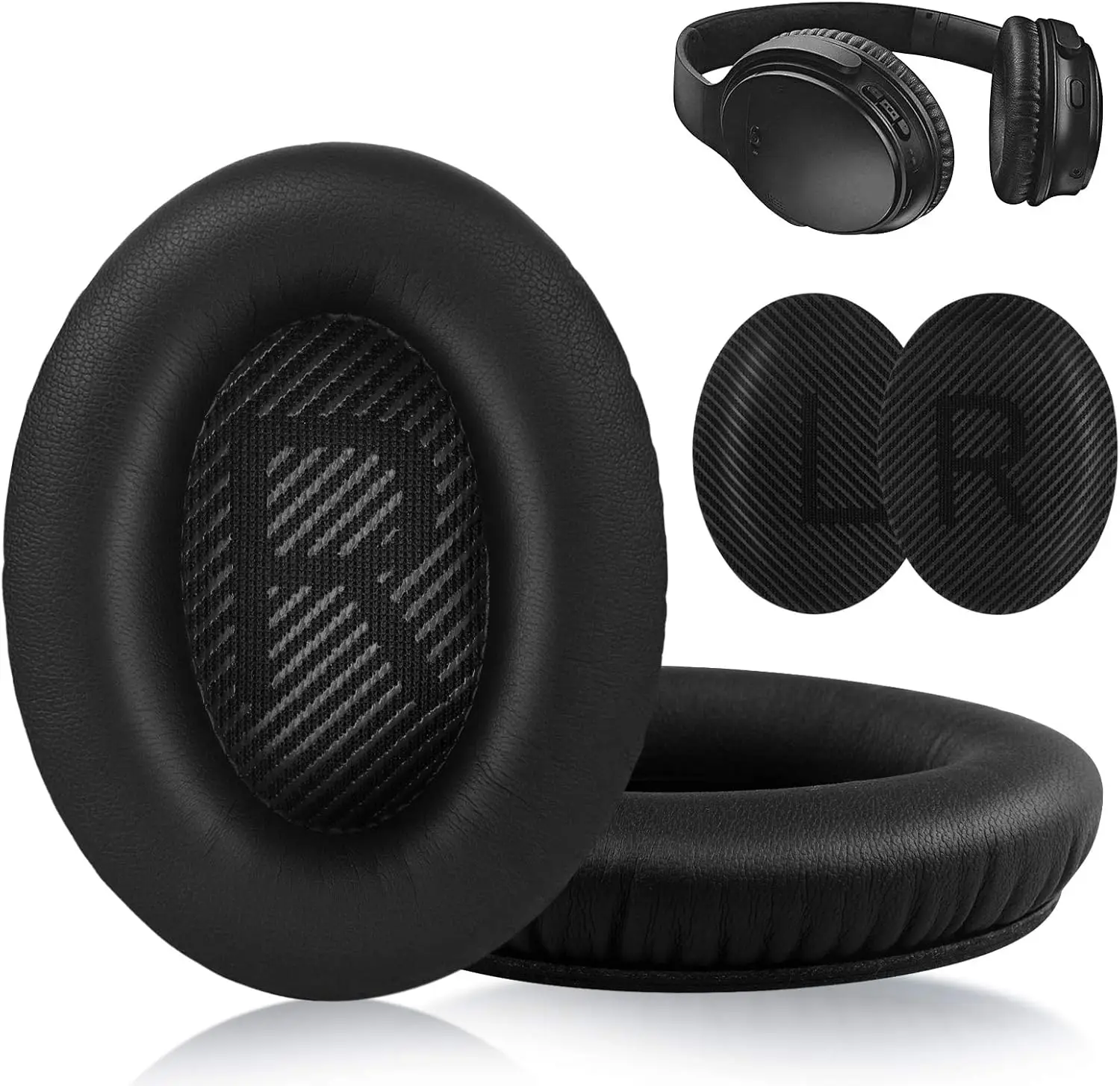 Replacement Ear Pads for Bose Quiet Comfort 35 Ear Cushion Kit Compatible with Bose QC 35/35 II Headphones Made of Protein Leath