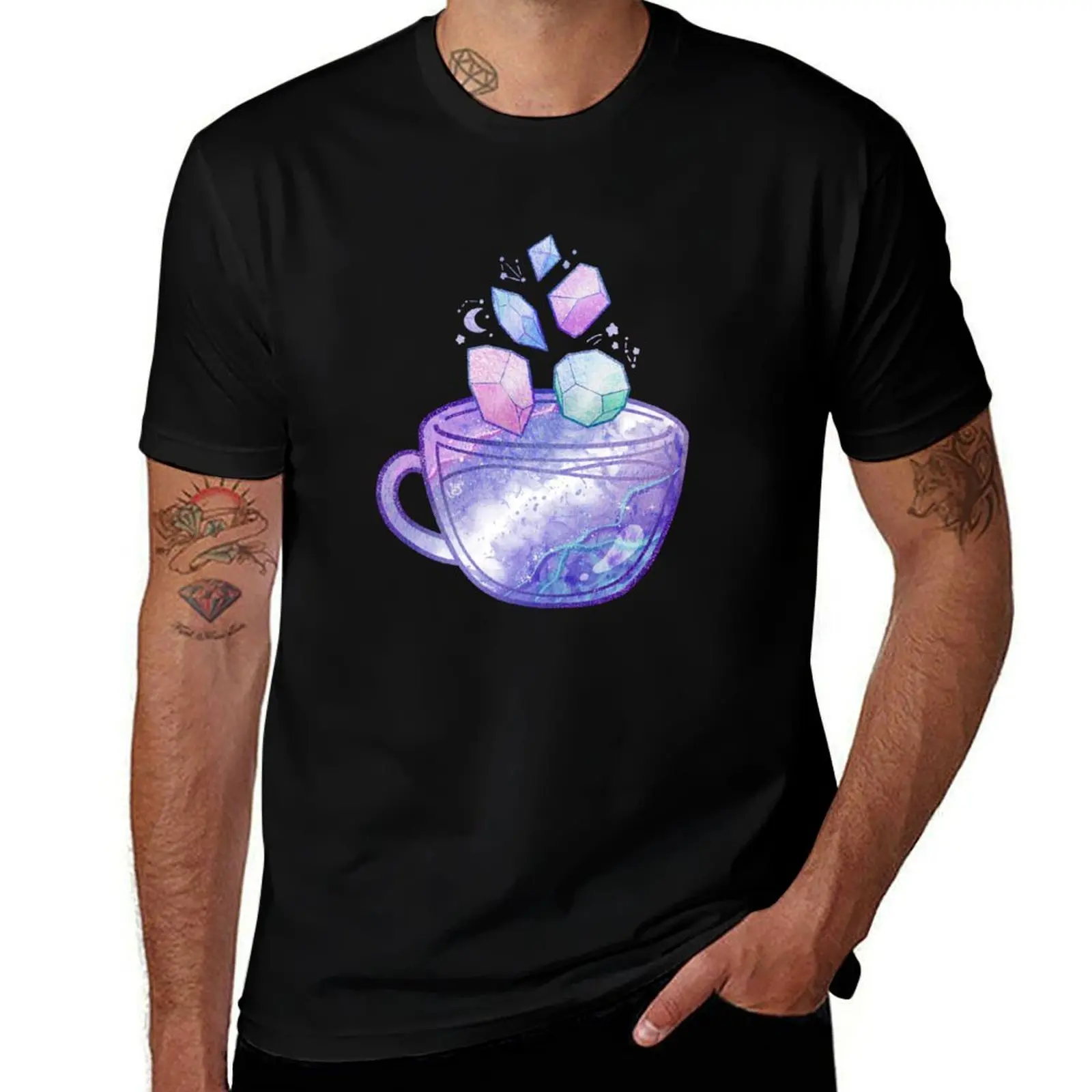 Watercolor Birthstone Teacup - June Moonstone T-Shirt Lightweight Casual Summer T-Shirt