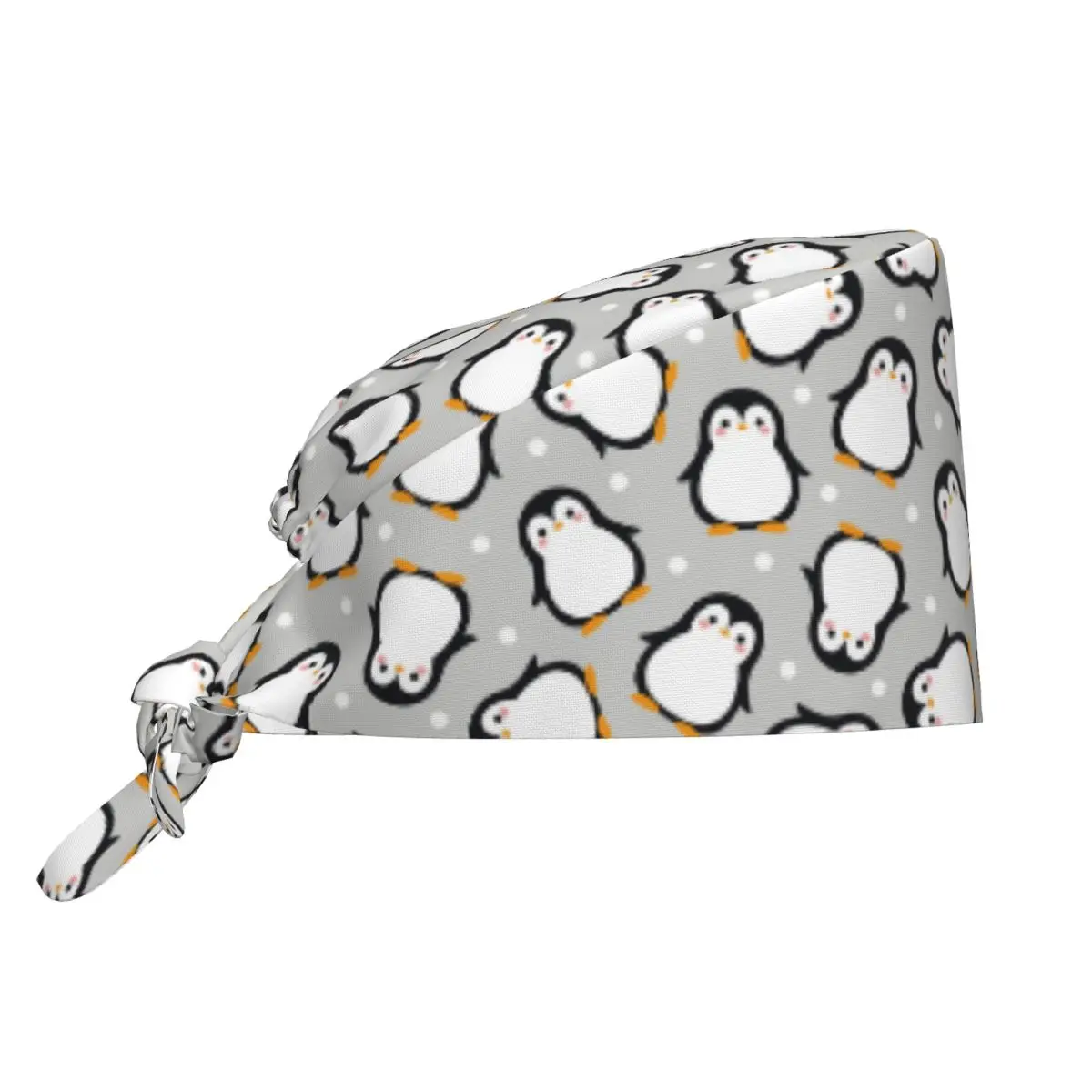 Kawaii Penguin Scrub Cap Vintage Cartoon Animal Operator Nursing Surgicals Cap for Men Women Lab Doctor Spa Work Caps Hat
