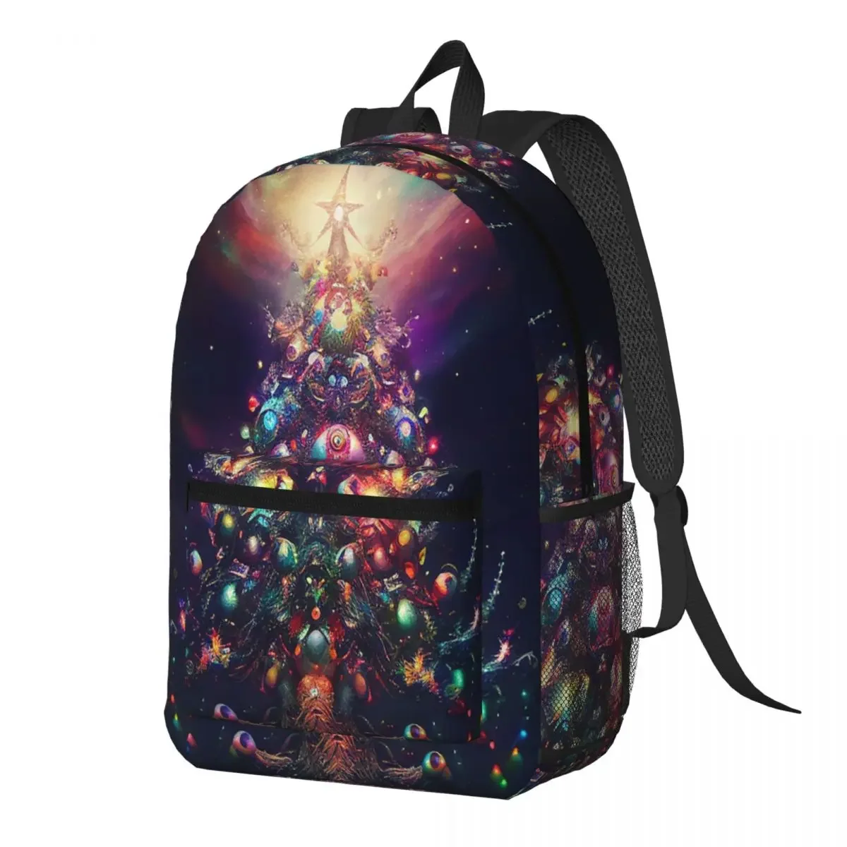 Exquisite Christmas Tree Print Backpack Daypack Large Capacity Kids BookBag School Bag Shoulder Bags for Men Women