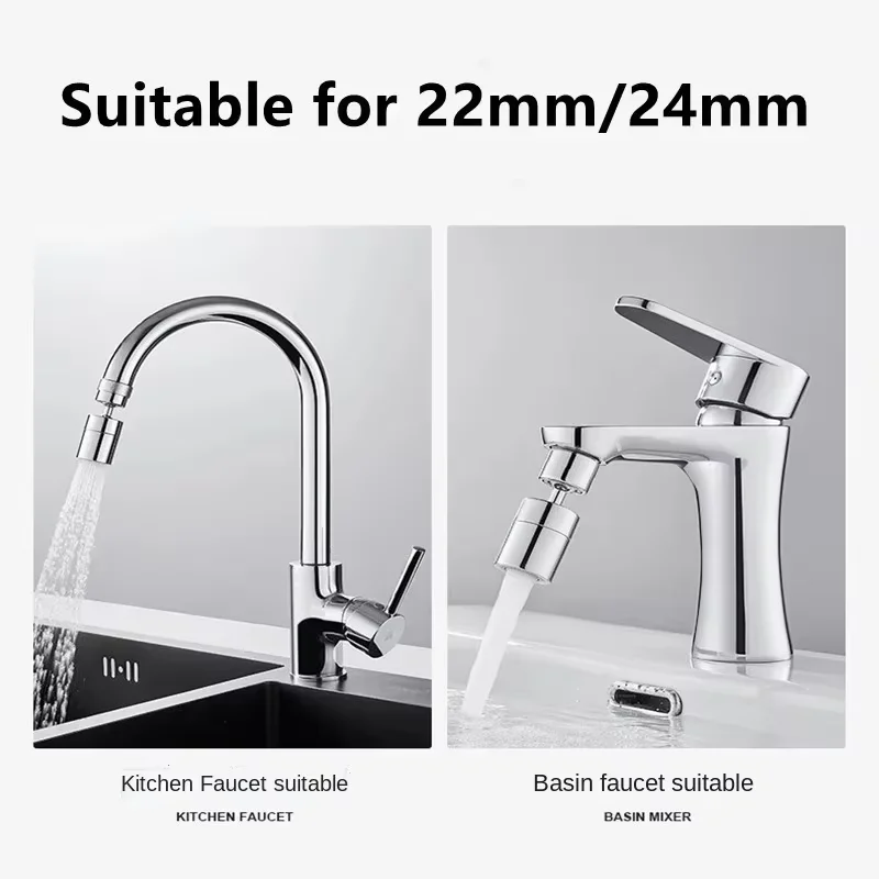 720° Universal Rotating Faucet Aerator Splash Proof Water Saving Extender ABS Bathroom Sink Nozzle Adapter Multi-D