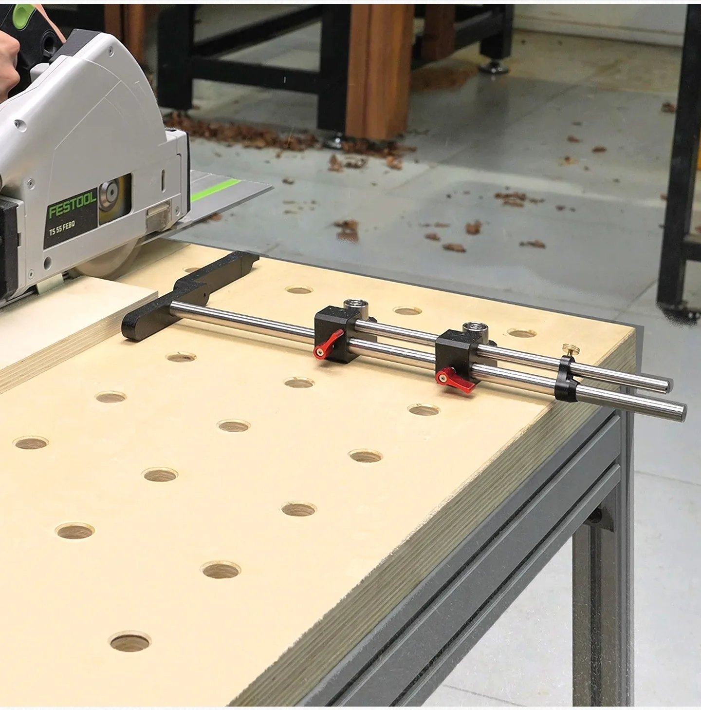 Ganwei Workbench Tool Repeat Stop, For Woodworking Bench Dogs, MFT Style Work Surfaces