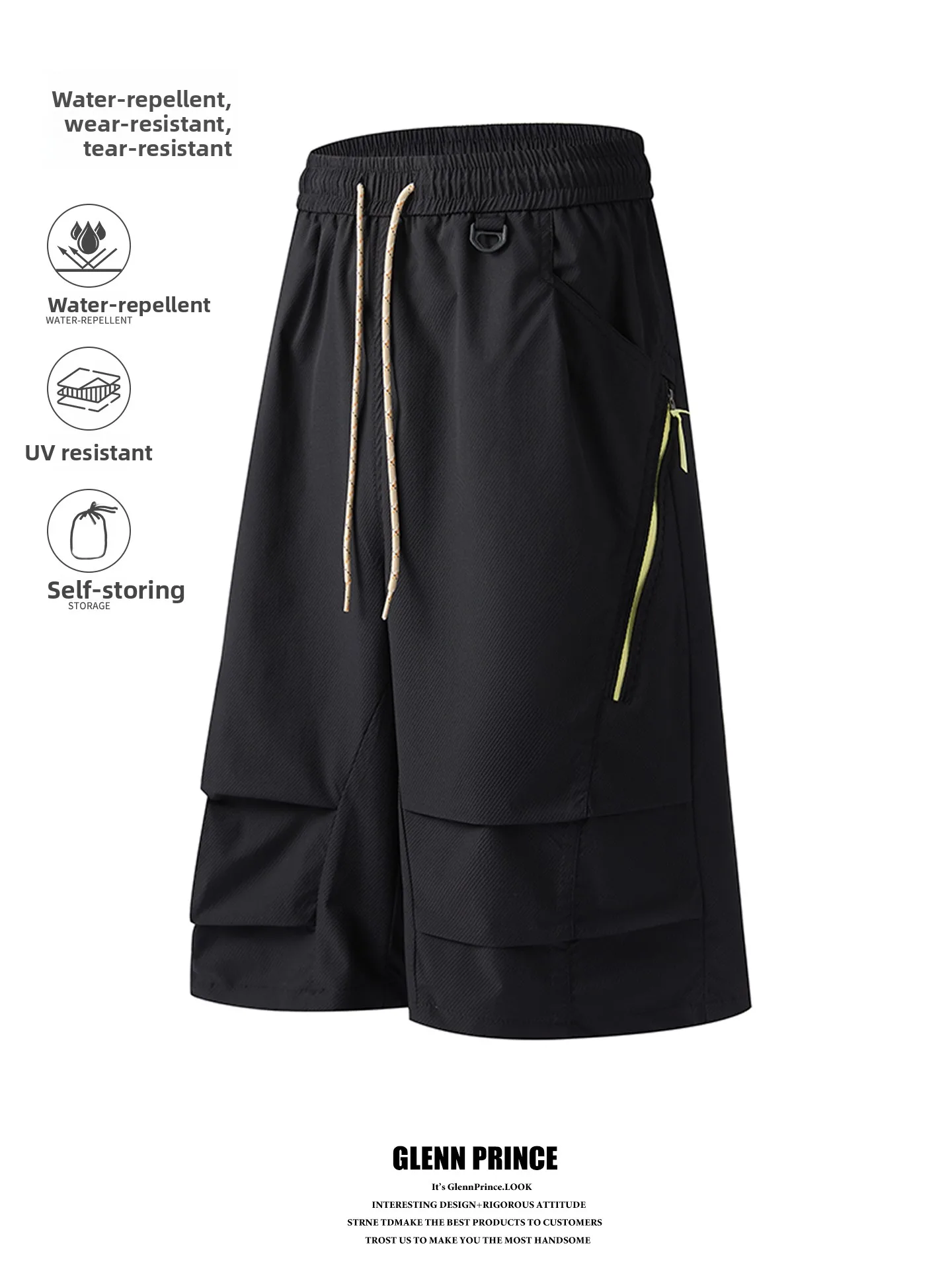 

Outdoor Lightweight Folded Wear-resistant Waterproof Sports Shorts Men Summer American Trendy Brand Seven-Work Pants