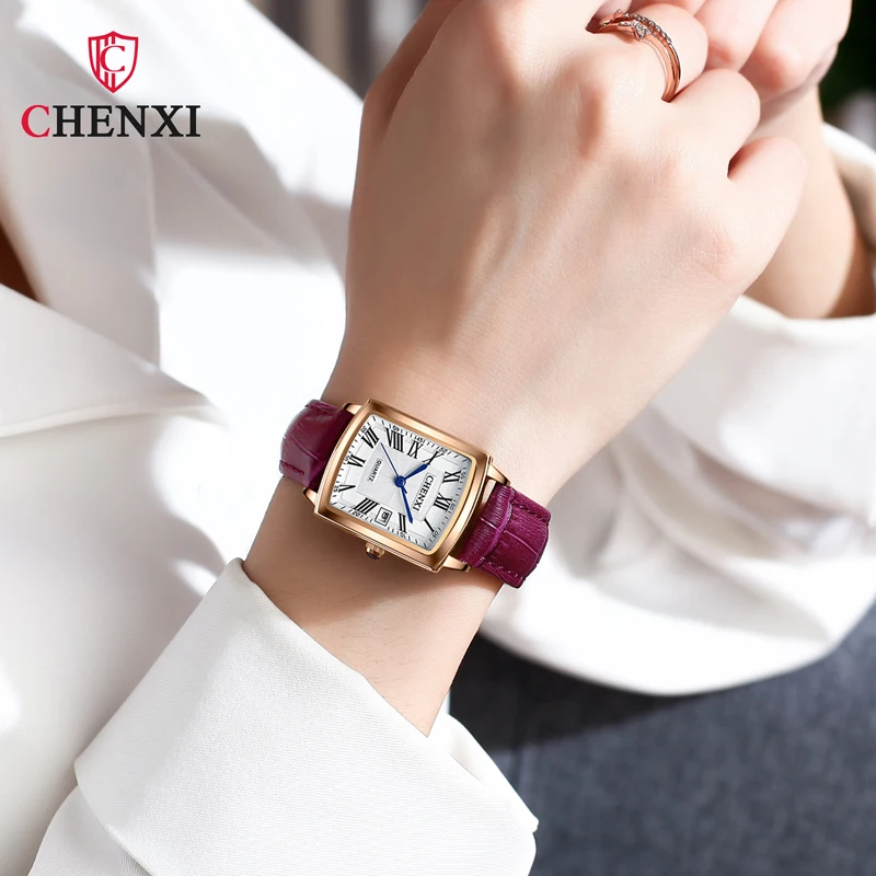 Fashion Square Ladies Dress Wristwatch Elegant Casual Quartz Clock With Date Steel Belt Silver Bracelet Watches For Women Gift