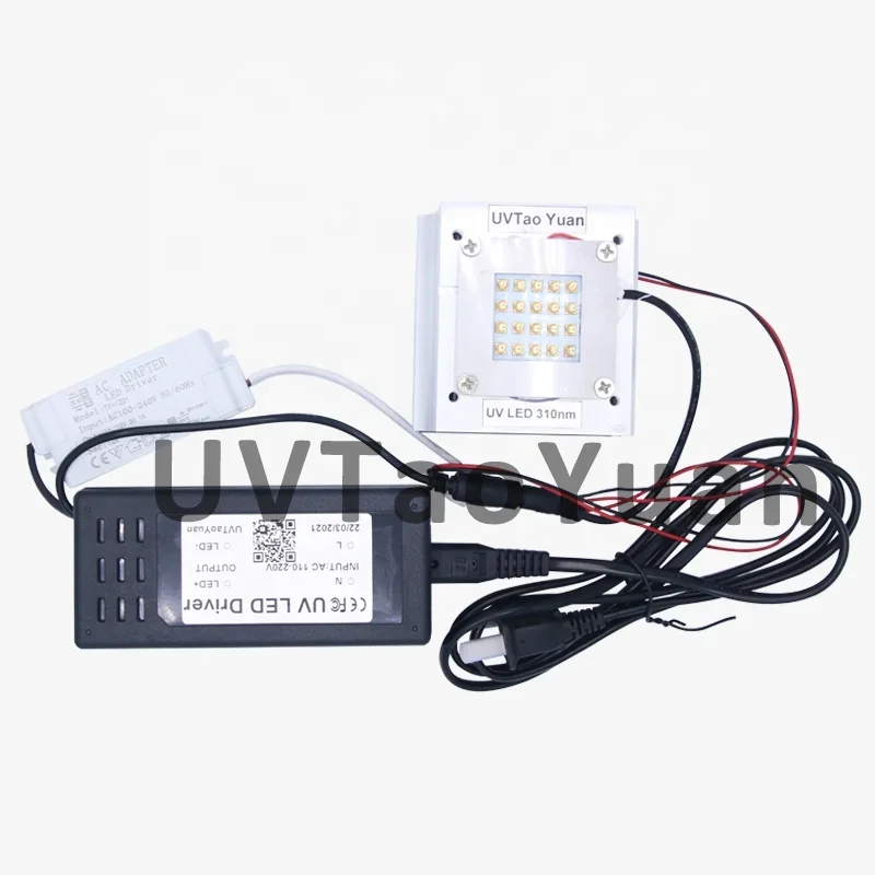 Fuerte potencia 35W 40W alta irradiación de luz 308nm 310nm 311nm UVB UVC LED COB área de luz Uv LED lámpara de curación para prueba de cultivo celular