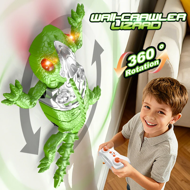Remote Control Wall Climbing Lizard Toy Simulation Chameleon Model Gecko Halloween Creative Tricky Remote Control Car