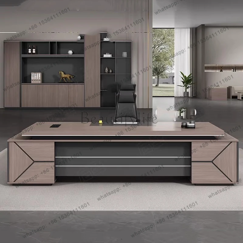 Bild 7: Computer-Esthetik Büroschreibtisch Holz Luxus Executive Nordischer Büroschreibtisch Europäisch