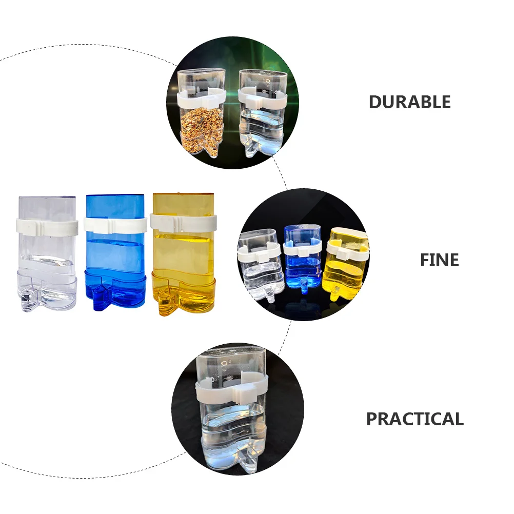 

12pcs Parrot Feeder Cage Automatic Water Feeder Bird Durable Hanging Water Bottle For Pet Supplies Outdoor Indoor Use