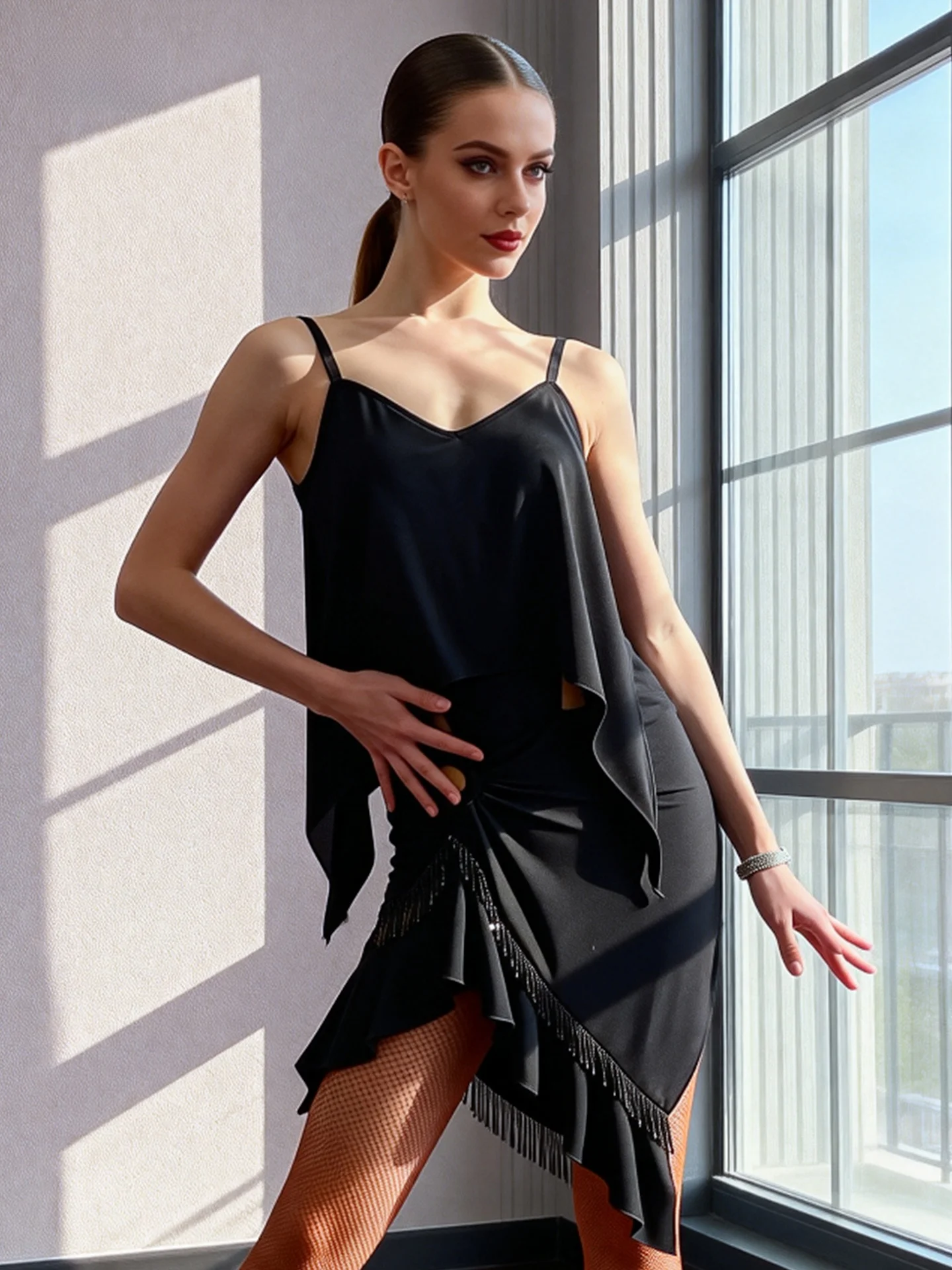 latin-dance-practice-suit-irregular-skirt-strapless-women's-fitness-clothing-national-standard-dance-uniform-again-see-fan-yu