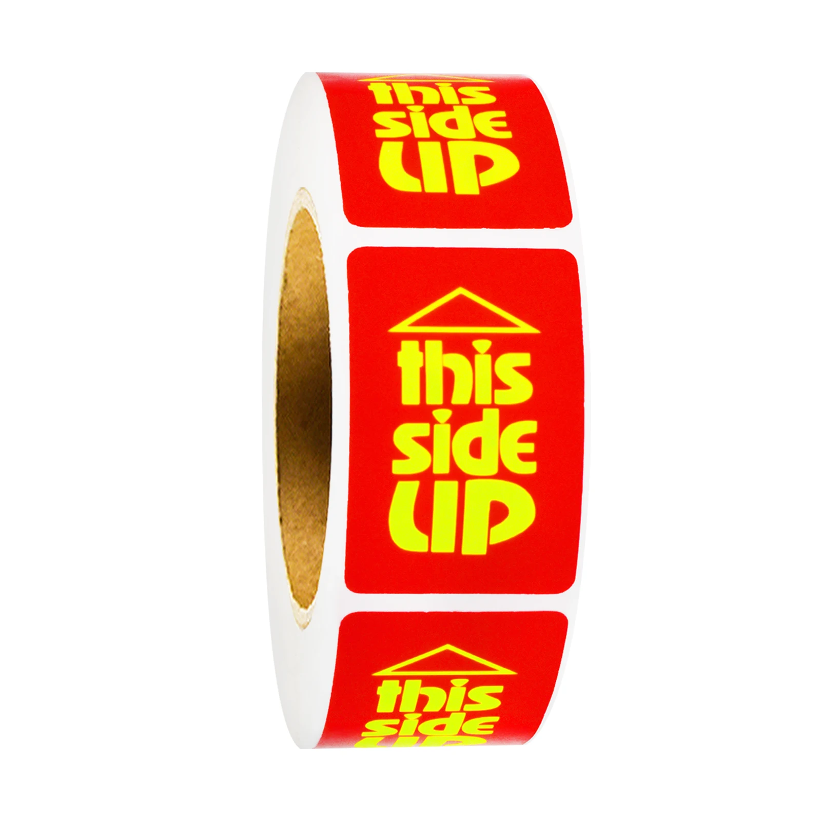 300Pcs 1In*1.5In Yellow Lettered Transport Warning Stickers, Face Up, for Express Packaging Warning Labels, Transport Warning Label Stickers, Handle with Care Warning Label Stickers