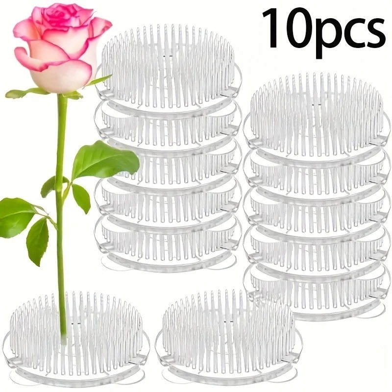 

10pcs Plastic Flower Frog Flower Pins Flower Vase Centerpiece Holders Decor Roses Flowers Frog Stand for Plant Home Decorations
