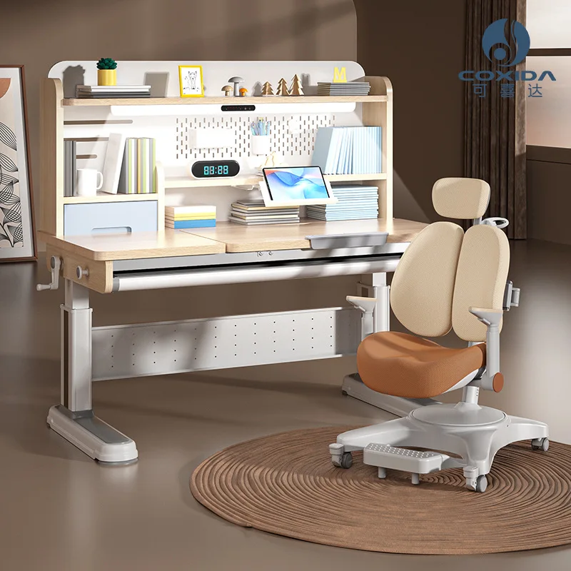 

Немецкий настольный светильник, встроенный детский учебный стол из цельного дерева, домашний стол для учащихся начальной и средней школы, письменный стол