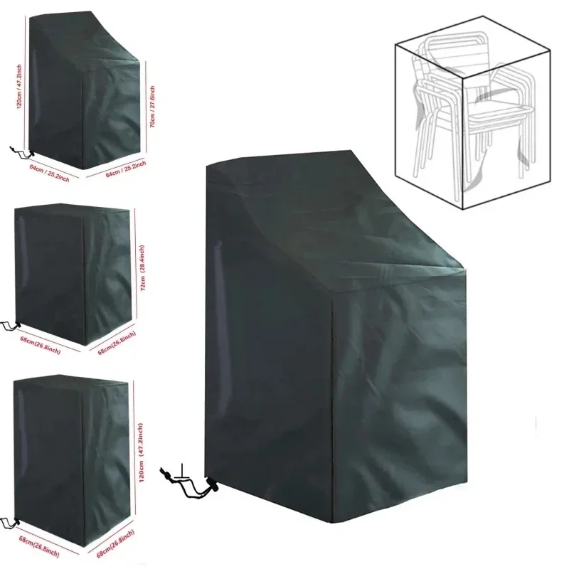 

1PC Stacked Chair Dust Cover Storage Bag Outdoor Garden Furniture Protector High Quality Waterproof Dustproof Chair Organizer