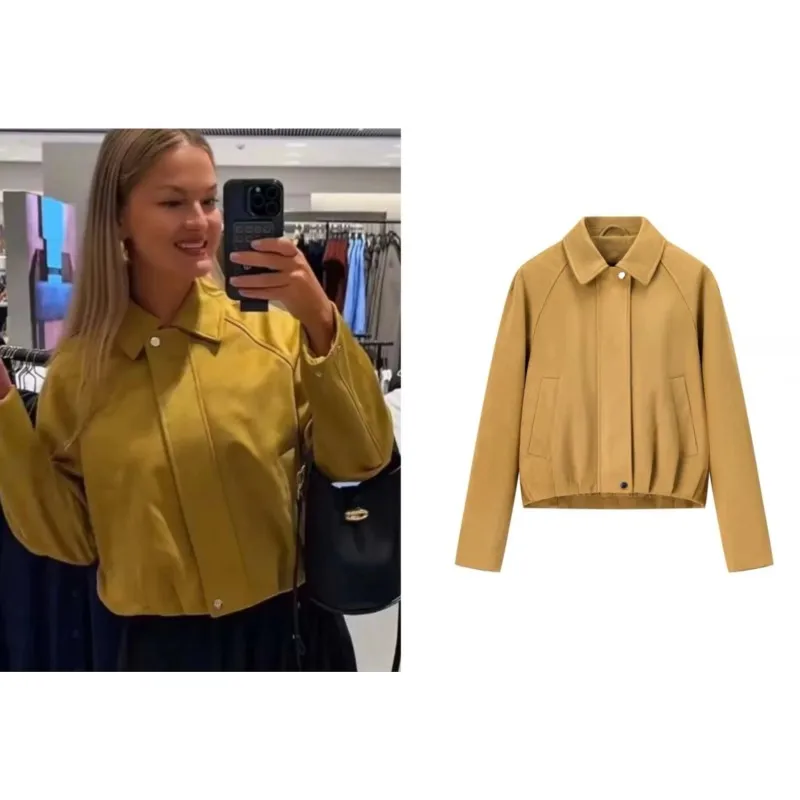 

NERHEFZ Women Faux Suede Jacket Autumn Causal Outerwears Oversized Jacket Lady Streetwear Zipper Female Coat Padded Varsity Tops