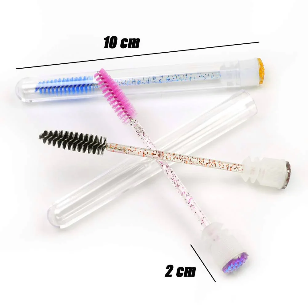 25/50pcs Reusable Eyebrow Brush Tube Disposable Mascara Wands Applicator Eyelash Brush Replaceable Dust-proof Makeup Brushes