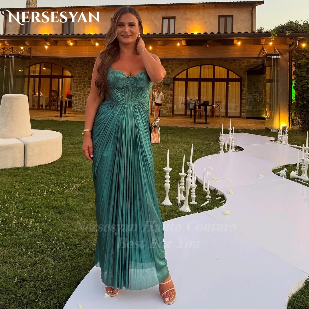 

Nersesyan Элегантные вечерние платья с блестящей русалкой и складками, торжественное платье со средним разрезом, платья для выпускного вечера для особых случаев по индивидуальному заказу