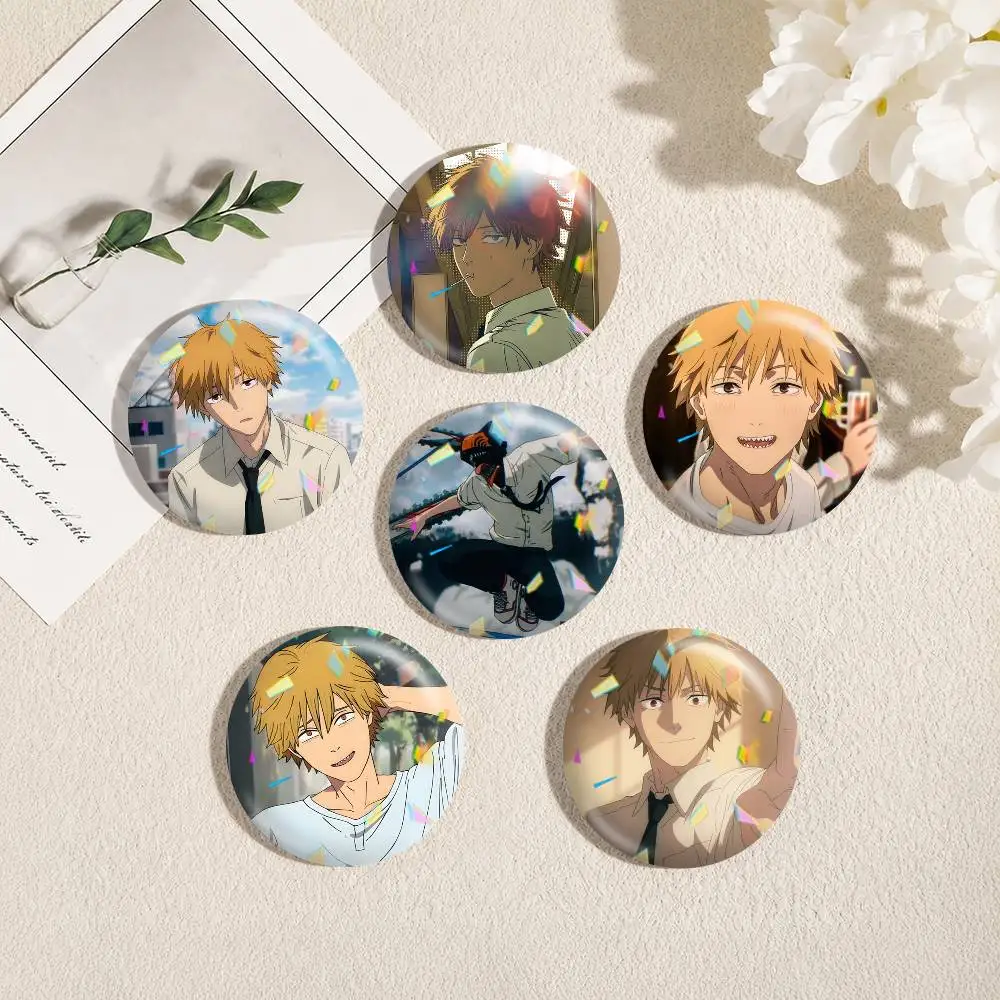 Anime C-Chainsaw Man Denji 25mm 32mm 44mm 58mm 75mm Brooches Badges Pins for Accessories Gift