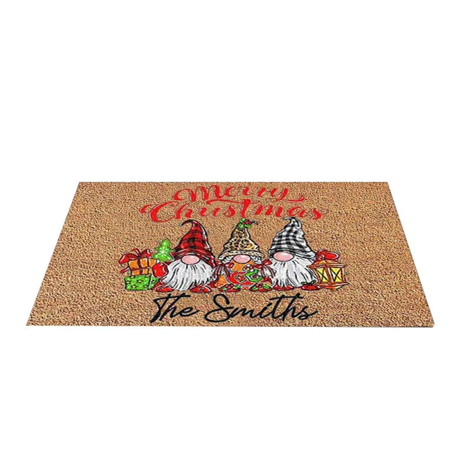 40x60cm Doormat Xmas Welcome Christmas Gnome Mat Non Slip And Washable Winter Doormat Rubber Back Santa Snowflakes Door Mat