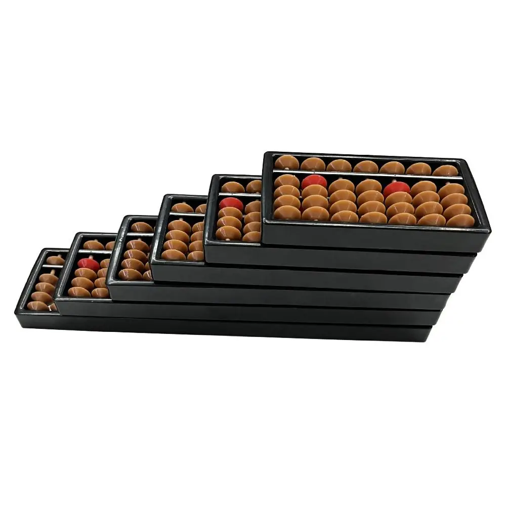 Nuevo Ábaco estándar de plástico, 7/9/11/13/15/17 dígitos, cuentas marrones, ábaco para contar, calculadora Soroban, matemáticas para principiantes