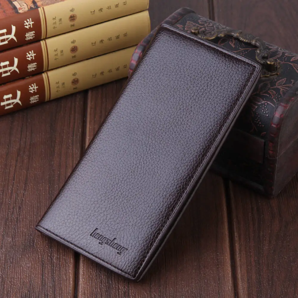 New Vintage PU Leather Men Wallets Solid Sample Style Zipper&hasp Purse Card Holders Famous Brand High Quality Male Wallet Retro