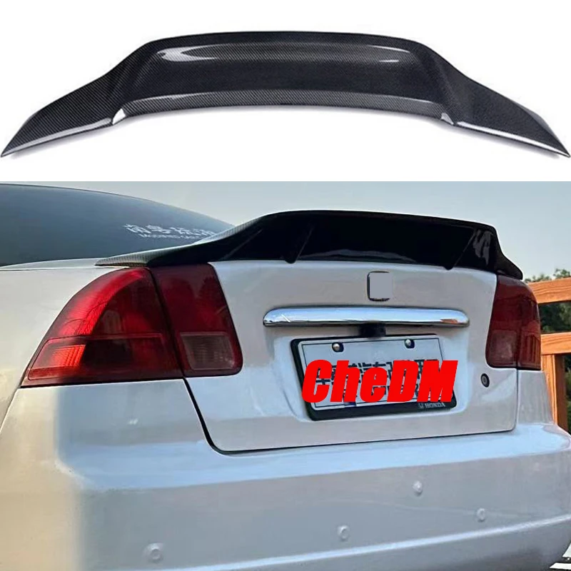 For 2003-2007 Honda's Seventh Generation Civic 100% Real Carbon Fiber Highquality Rear Spoiler Trunk Lid Diffuser R Styl