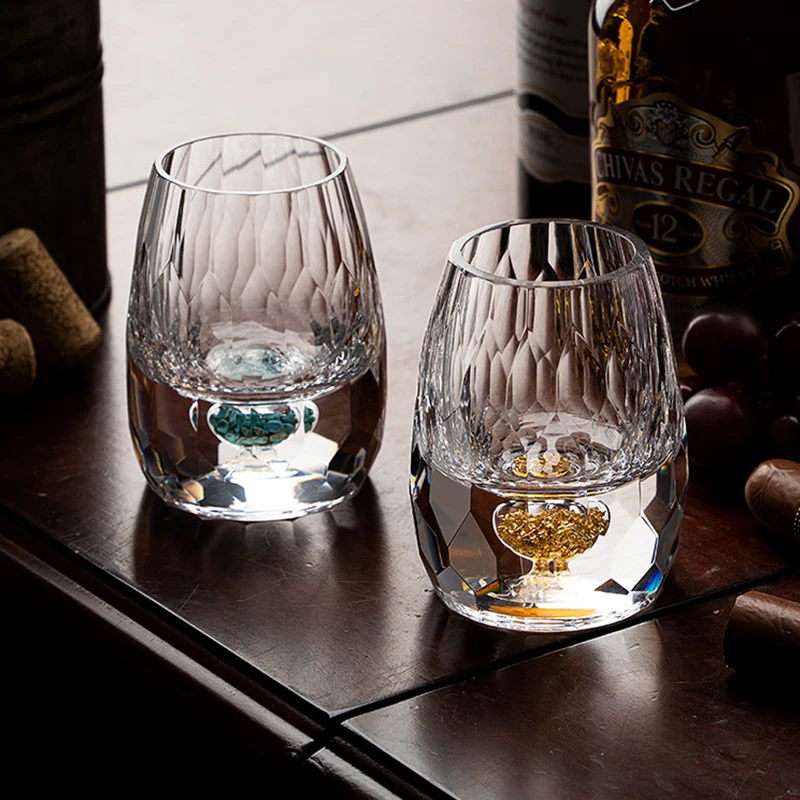 Gold Foil Crystal Mini Wine Glass 5