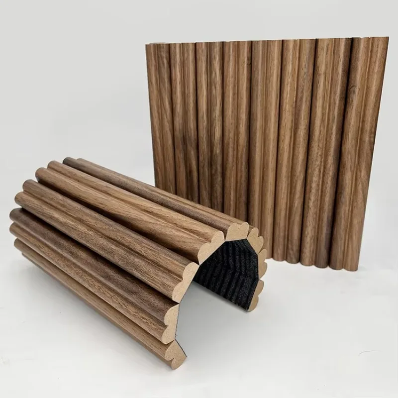 European Style Flexible Flute   Half Circle Wall Panel Easy Installation For Gym Hospital Mall Round Fluted Wave Decoration