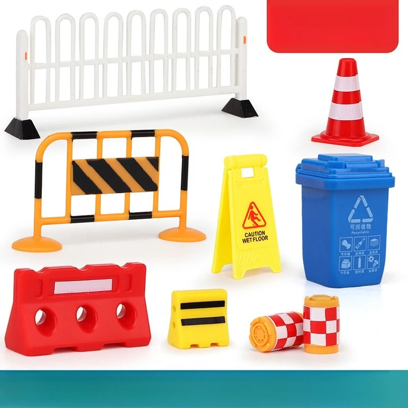 5 PCS Customized Cross-border Children's Teaching Cognitive Toys Road Road Traffic Parking Signs Barricade Enlightenment