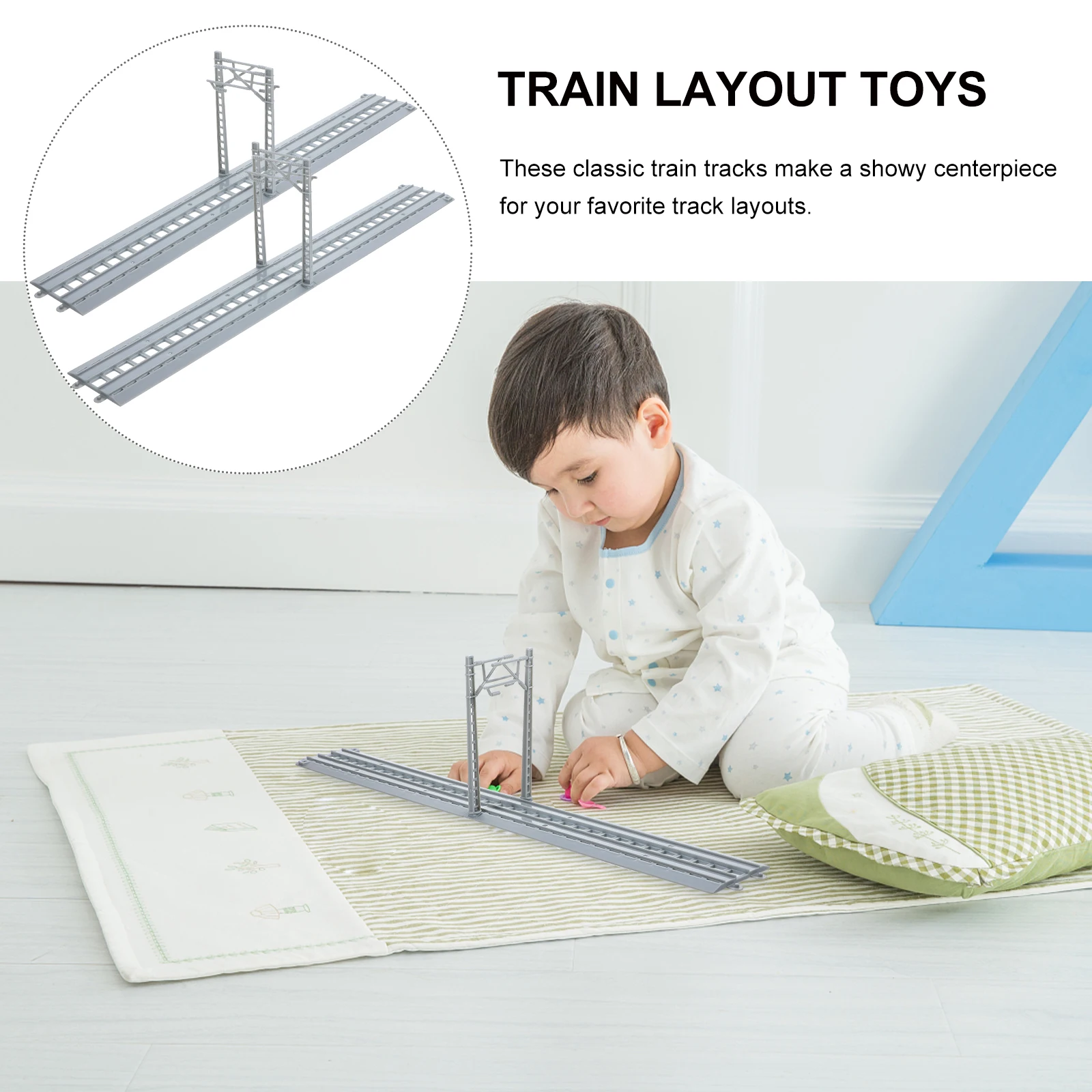 

1 set 1 Set Kids Train Track Accessories Plastic Assembled For 3 Year Old Smooth Surface Brain Development Handmade Play Set Diy