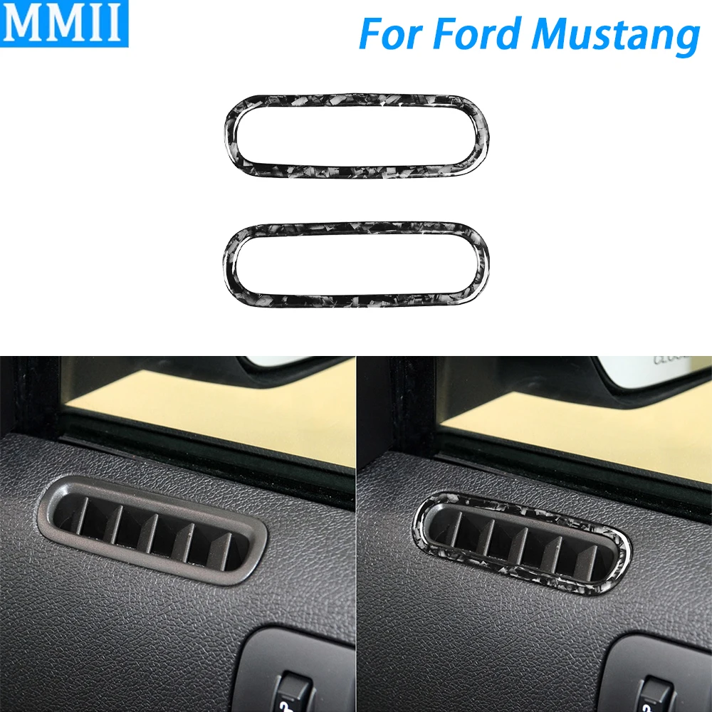 

For Ford Mustang 2009-2013 Forged Carbon Fiber Door Air Conditioning Outlet Panel Trim Cover Car Interior Accessories Sticker