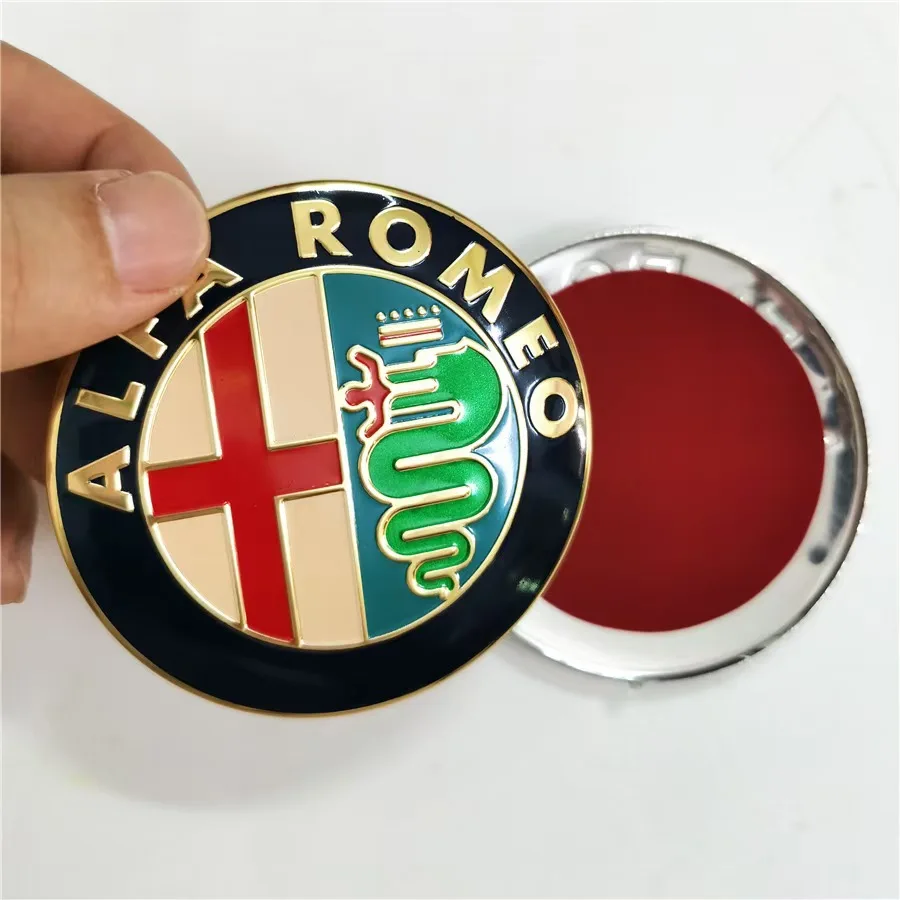 2 шт. для Alfa Romeo 147 156 159, 74 мм, эмблема на капот, наклейка на решетку радиатора, значок на задний багажник, декоративная наклейка, аксессуары для стайлинга автомобиля