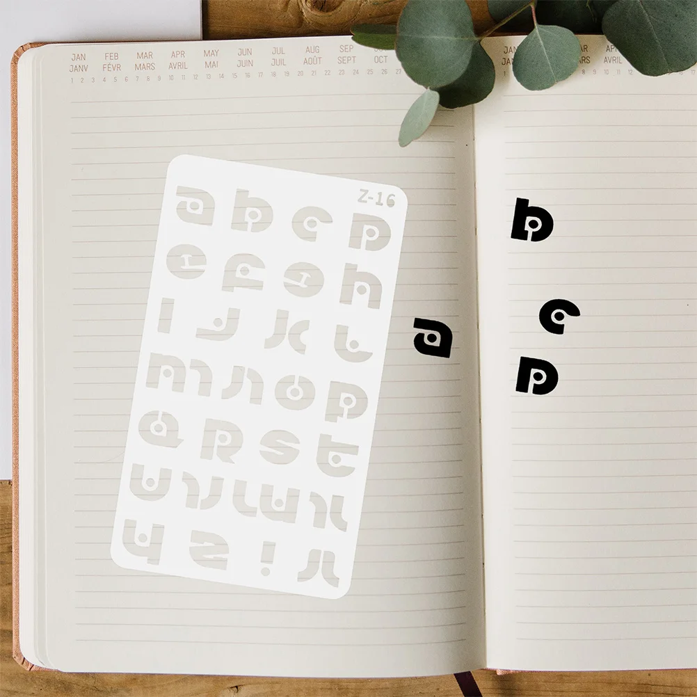 

2Sets Reusable Plastic Alphabet Letter Stencils Templates for DIY Scrapbook Painting Journals Calligraphy Crafts