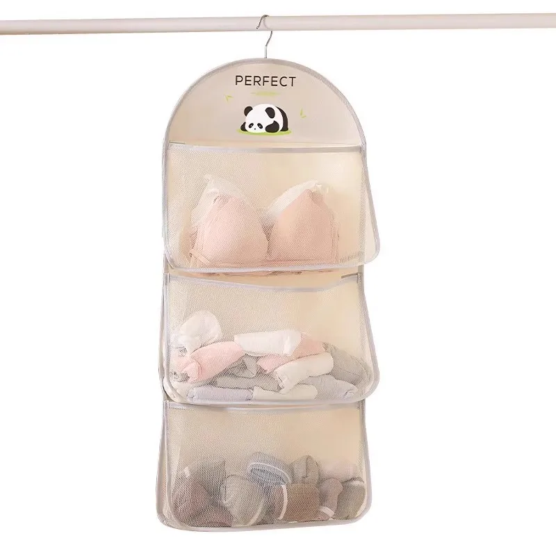 For Home Hanging Storage Bag Visible Mesh Storage Bag Kitchen Bedroom Sundries Intimates Socks Storage Mesh Bag view 5