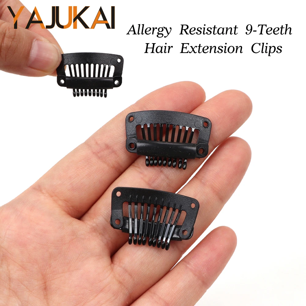 

Super Lightweight Hair Clips 9Teeth Wig Clips With Rubber Silicone Back For Wigs Hairpiece Toupee Accessories For Men And Women