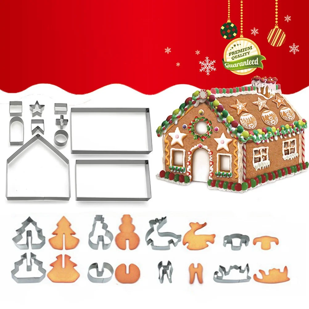 

18Pcs Christmas Cookie Cutters Stainless Steel Biscuit Mold DIY Fondant Cake Decorating Tool Holiday Bakeware Cookie Cutter