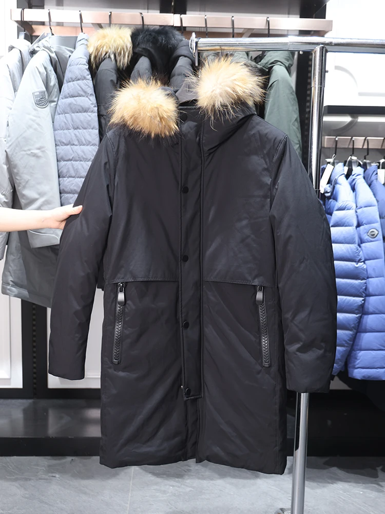 

Homesick Autumn Winter Men's Casual Versatile Hooded Warm Fur Collar down Jacket Outerwear Polyester Fabric Thickened Regular...