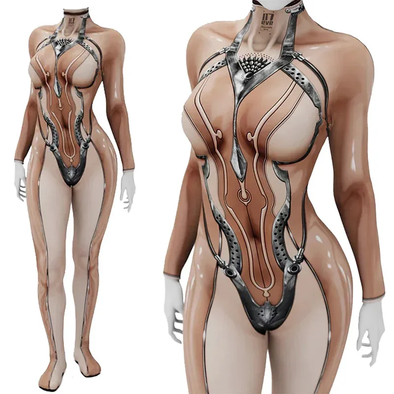 PS5 لعبة Stellar Blade Eve أزياء تنكرية للبطل الخارق بدلة نسائية فتاة Catsuit مطبوعة سباندكس Zentai الزي أزياء الهالوين