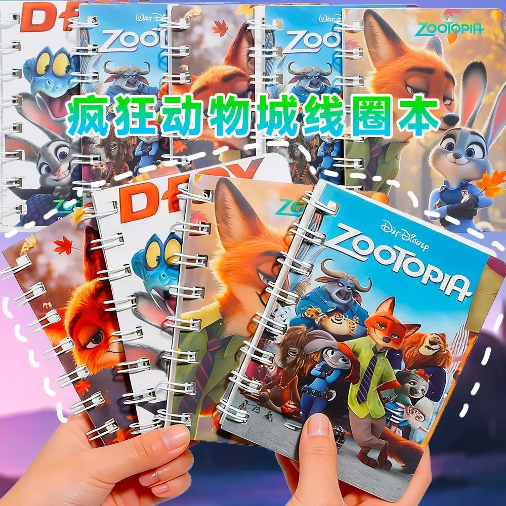 Zootopia Notizbuch Taschenformat Cartoon Spiralblock Schreibheft Judy Nick Schülergeschenk Niedliches und Spaßiges Präsent