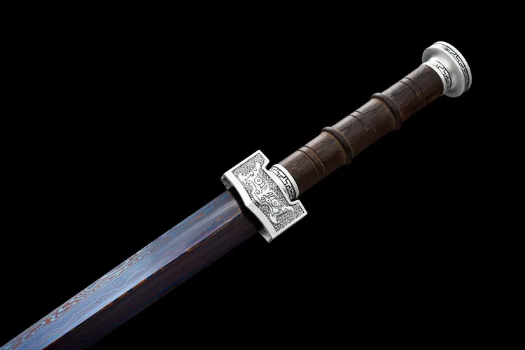 51cm Chinese Han sword Small Ruyi sword Medieval true steel sword Damascus Steel Freedom Sword Battle ready sharp weapon katana