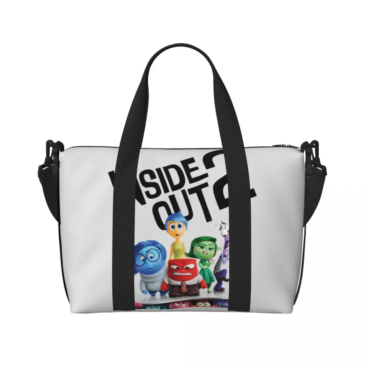 Custom Inside Out Character Anime Cartoon Grocery Tote Shopping Bags Women Large Capacity Beach Gym Travel Bags