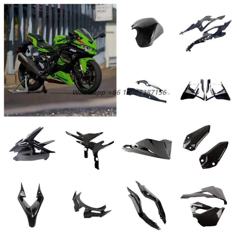 OEM 3K 100% Dry Carbon Fiber Motorcycle Fairing Kit for  ZX4RR/25R Carbon Fiber Fairing  Accessories Wholesale