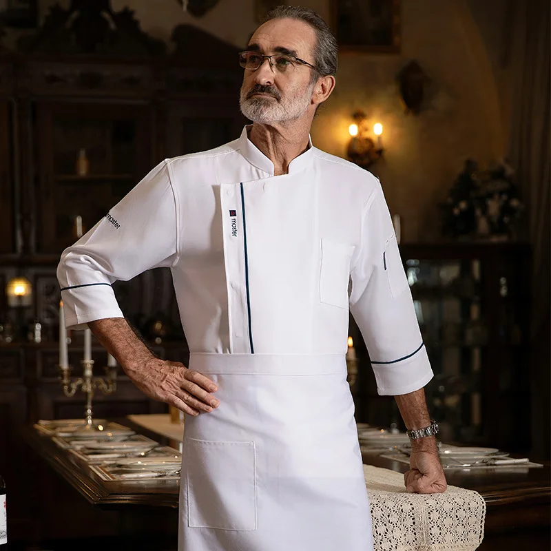 Chef vêtements de travail à manches longues automne hiver Restaurant Cuisine Cuisine occidentale Cuisine restauration cantine cuisson gâteau pain vêtements