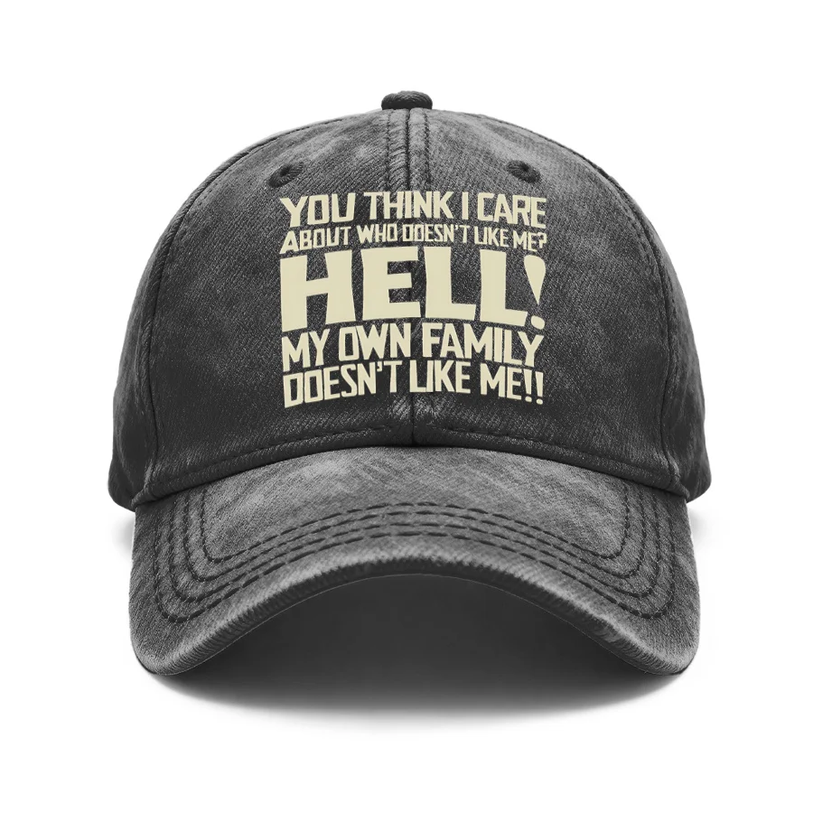 1 Fun Slogan Baseball Cap, Unisex - Vintage Washed Adjustable Cap with the Phrase 