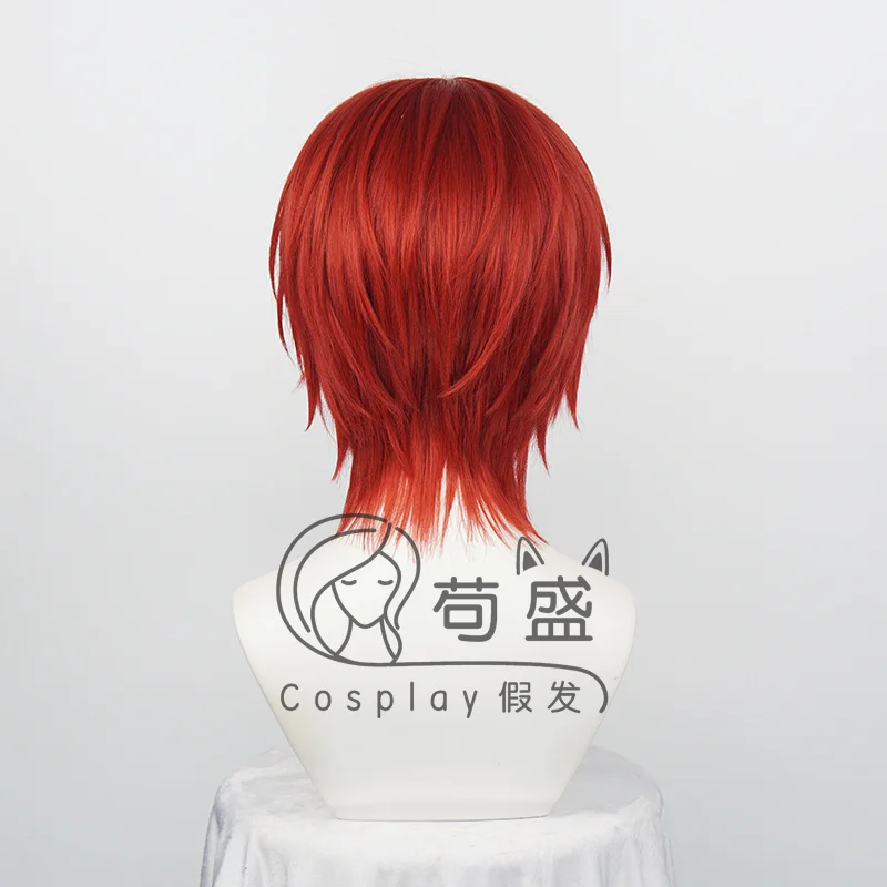 Flim สีแดง Shanks Cosplay วิกผมภาพยนตร์ฮาโลวีน Shanks วิกผมสีแดงสั้นวิกผมปลอมวิกผมคอสเพลย์สำหรับชาย + วิกแบบอิสระหมวก